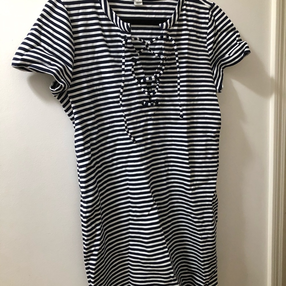 J.Crew short sleeved striped mini dress